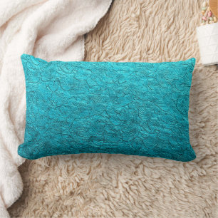 Mooie turquoise bladeren kussen