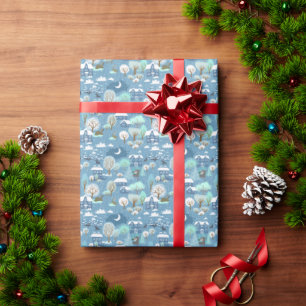 Mooie turquoise blauw groene winterlandschap met s cadeaupapier