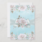 Mooie Turquoise Blauwe Bloemrozen Roze Verjaardags Kaart (Achterkant)