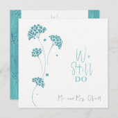 Mooie turquoise bloemen Hernieuwing van geloften 2 Kaart (Voorkant / Achterkant)