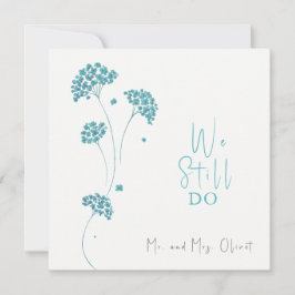 Mooie turquoise bloemen Hernieuwing van geloften 2 Kaart