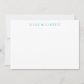 Mooie turquoise bloempatroon notitiekaartje (Voorkant)