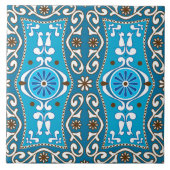 💙 mooie turquoise - brown Azulejos, 8, Tegeltje (Voorkant)