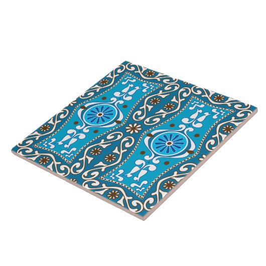 💙 mooie turquoise - brown Azulejos, 8, Tegeltje (Zijkant)