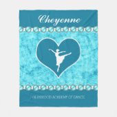 Mooie Turquoise Dancer met Monogram Fleece Deken (Voorkant)