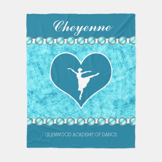 Mooie Turquoise Dancer met Monogram Fleece Deken (Voorkant)