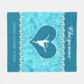 Mooie Turquoise Dancer met Monogram Fleece Deken (Voorkant (Horizontaal))