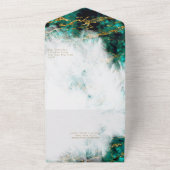 Mooie Turquoise en Crystal Geode All In One Uitnodiging (Buitenkant)