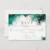 Mooie Turquoise en Crystal Geode RSVP Kaartje (Voorkant)