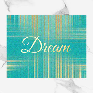 Mooie Turquoise en Gold Dream Folie Print