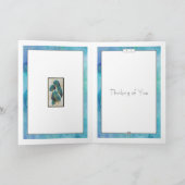 Mooie turquoise en gouden bloemkaart kaart (Binnen)