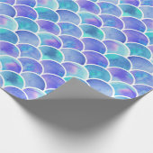 Mooie Turquoise en Paarse Zeemeerminningschalen Cadeaupapier (Hoek)