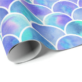 Mooie Turquoise en Paarse Zeemeerminningschalen Cadeaupapier (Rol Hoek)