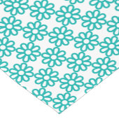 Mooie turquoise en witte bloemmotief korte tafelloper (Hoek)