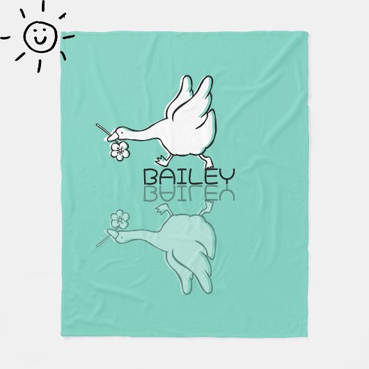 Mooie Turquoise Gans Reflectie Doodle Aangepaste N Fleece Deken