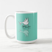 Mooie Turquoise Gans Reflectie Doodle Aangepaste N Koffiemok (Links)