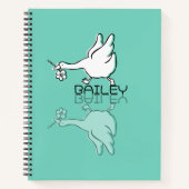Mooie Turquoise Gans Reflectie Doodle Aangepaste N Notitieboek (Voorkant)