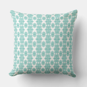 Mooie turquoise geometrische vormpatroon kussen