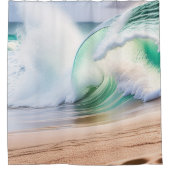 Mooie turquoise golven zandstrand zomer douchegordijn (Voorkant)