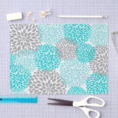 Mooie turquoise gray dahlias, vet bloesem tissuepapier (Craft)