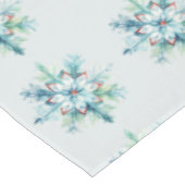 Mooie Turquoise Groene en Rode Sneeuwvlok Tafelkleed (Gekanteld)