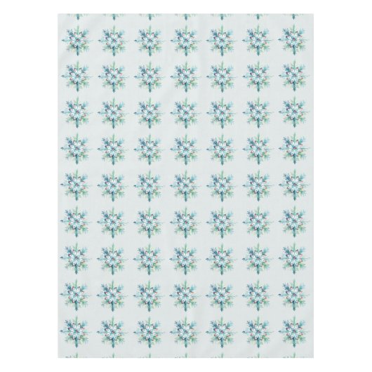 Mooie Turquoise Groene en Rode Sneeuwvlok Tafelkleed (Voorkant)