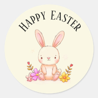 Mooie turquoise konijn happy Easter stickers