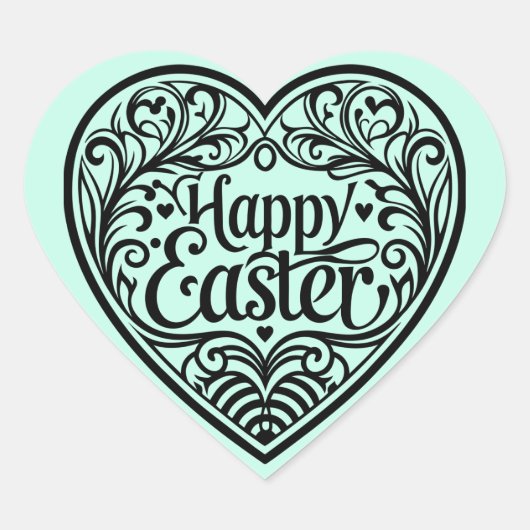 Mooie turquoise konijn happy Easter stickers (Voorkant)