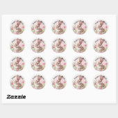 Mooie turquoise konijn happy Pasen stickers (Vel)