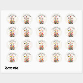 Mooie turquoise konijn happy Pasen stickers (Vel)