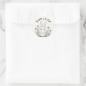 Mooie turquoise konijn happy Pasen stickers (Tas)