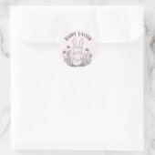 Mooie turquoise konijn happy Pasen stickers (Tas)