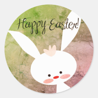 Mooie turquoise konijn happy Pasen stickers