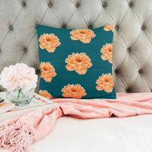 Mooie turquoise levendige perzikachtige bloemen ku