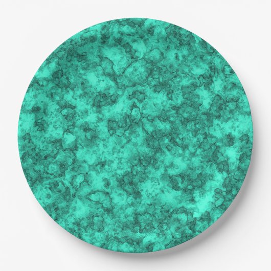 Mooie turquoise marmer papieren bordje (Voorkant)
