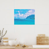 Mooie turquoise oceaangolven poster (Keuken)