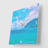 Mooie Turquoise Ocean Waves Square Wall klok (Hoek)
