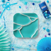 Mooie turquoise papieren bord (Feest)