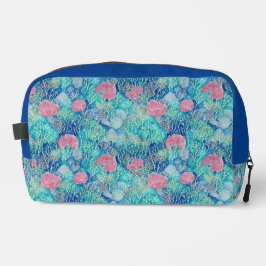 Mooie turquoise roze tropische koraal aquarel toilettasje