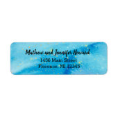 Mooie Turquoise Skies en mousserende sterren Etiket (Voorkant)