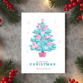 Mooie Turquoise Snoep Kerstboom Kaart