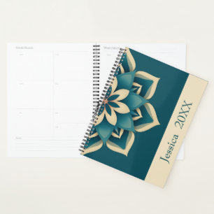Mooie Turquoise Spirituele Chic Mandala Modern  Planner