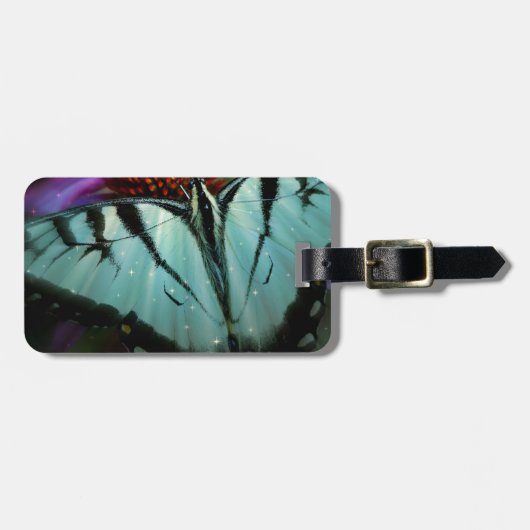 Mooie Turquoise Swallowtail Butterfly Bagagelabel (Voorkant horizontaal)