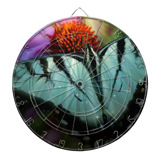 Mooie Turquoise Swallowtail Butterfly Dartbord (Voorkant)