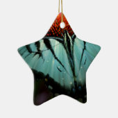 Mooie Turquoise Swallowtail Butterfly Keramisch Ornament (Rechts)