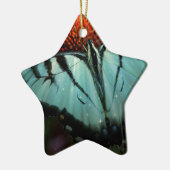 Mooie Turquoise Swallowtail Butterfly Keramisch Ornament (Links)