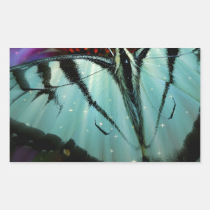 Mooie Turquoise Swallowtail Butterfly Rechthoekige Sticker