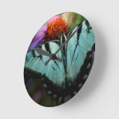 Mooie Turquoise Swallowtail Butterfly Ronde Klok (Hoek)