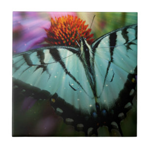 Mooie Turquoise Swallowtail Butterfly Tegeltje