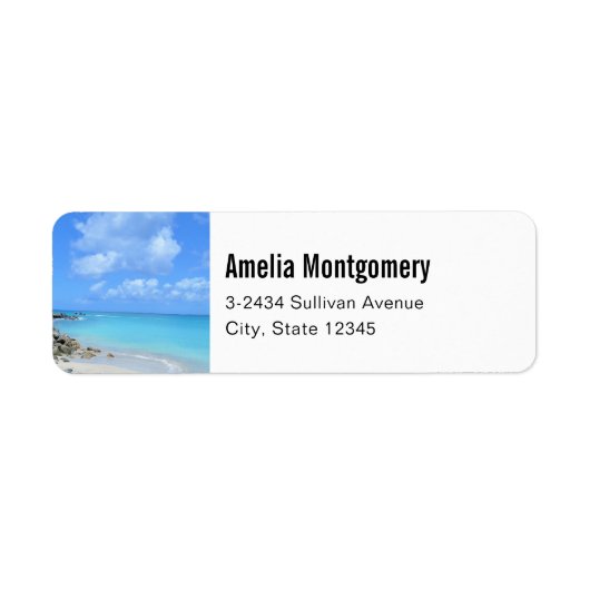 Mooie Turquoise Tropisch Strand - Adres Etiket (Voorkant)